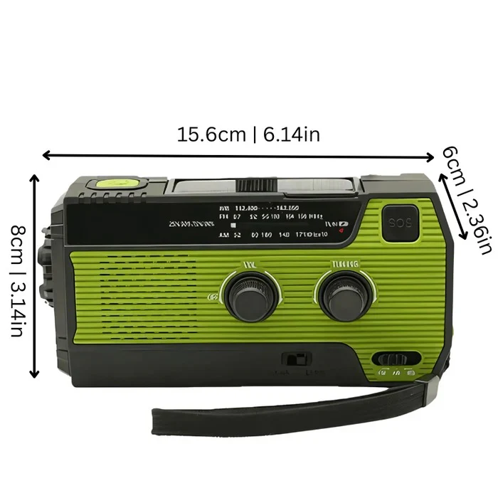 Multi-Function Emergency Radio with Flashlight and Phone Charging