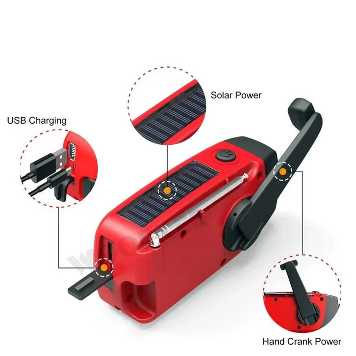 Emergency Radio with Solar Power and Power Bank Portable