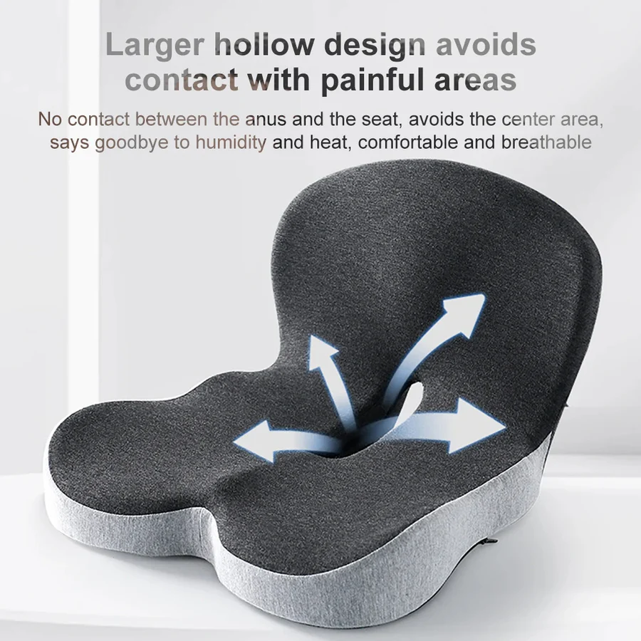 Memory Foam Lumbar Support Pillow Seat Cushion