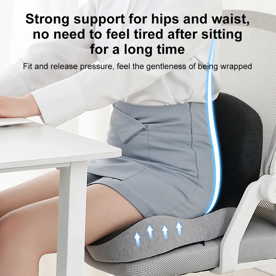 Memory Foam Lumbar Support Pillow Seat Cushion