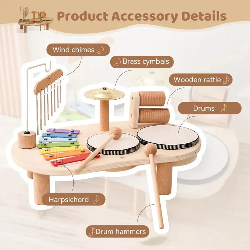 Kids Wooden Music Station Creative Musical Toy
