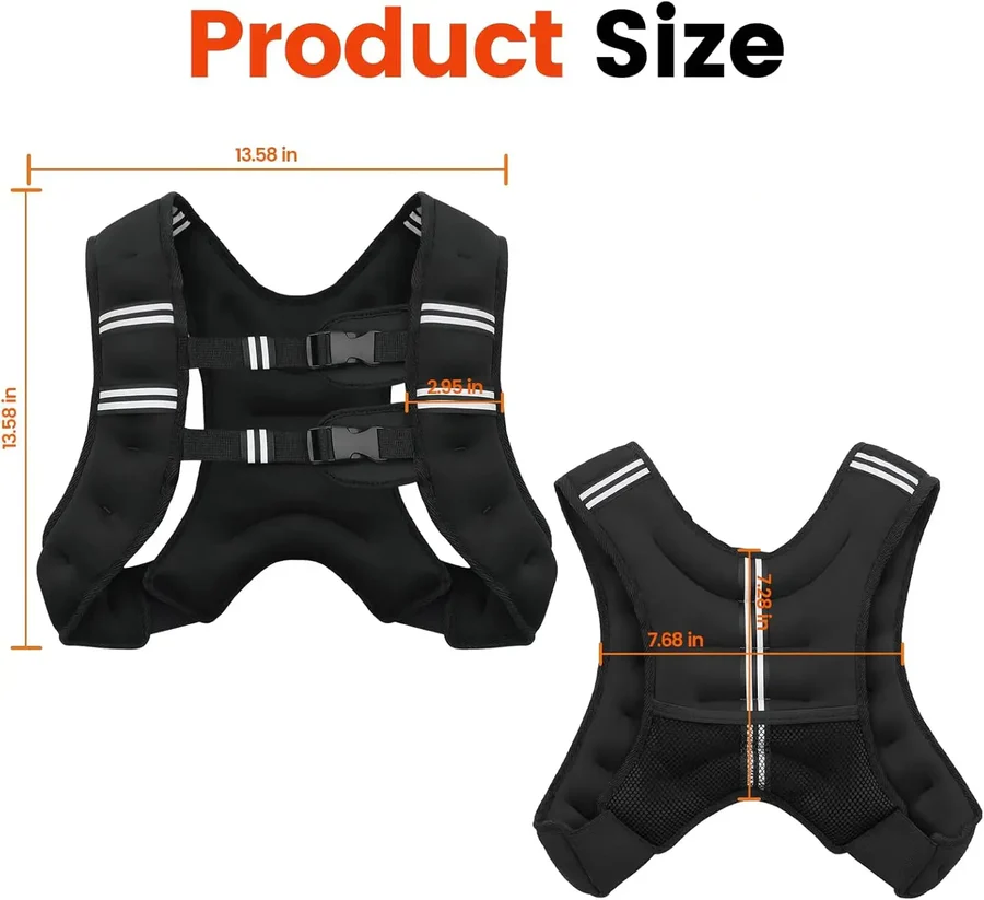 Adjustable Weighted Vest Reflective Stripes