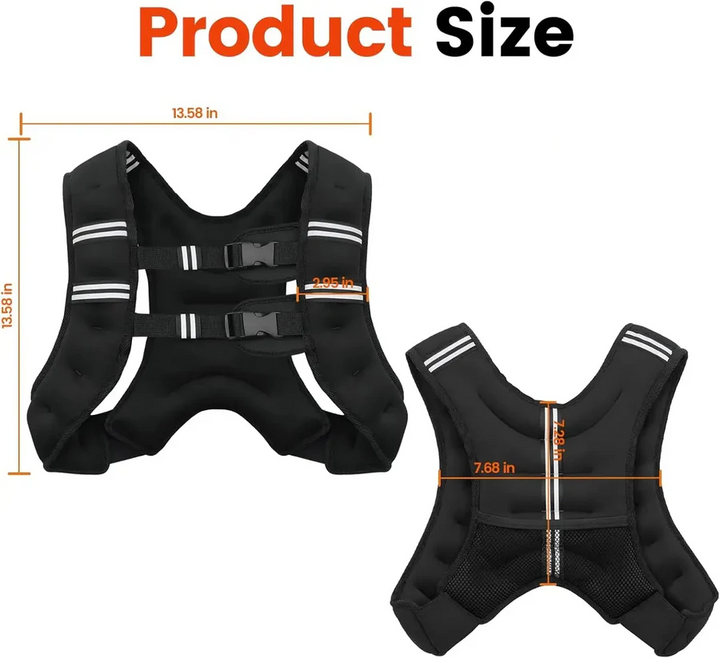 Adjustable Weighted Vest Reflective Stripes
