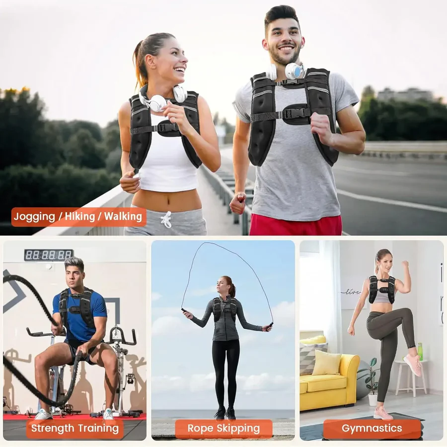 Adjustable Weighted Vest Reflective Stripes