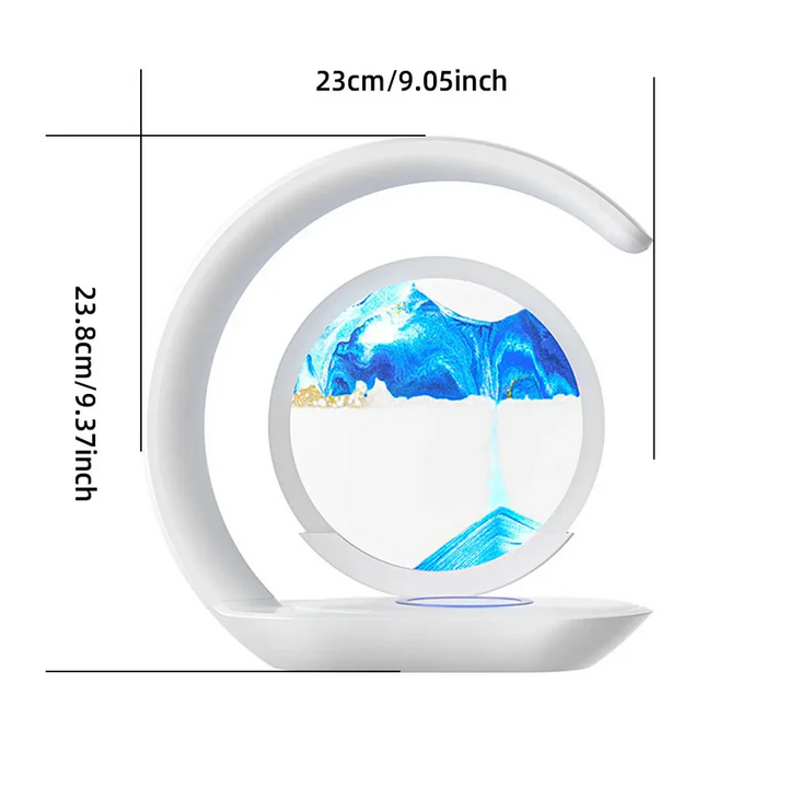 3D Sand Art Table Lamp with Wireless Charging Feature