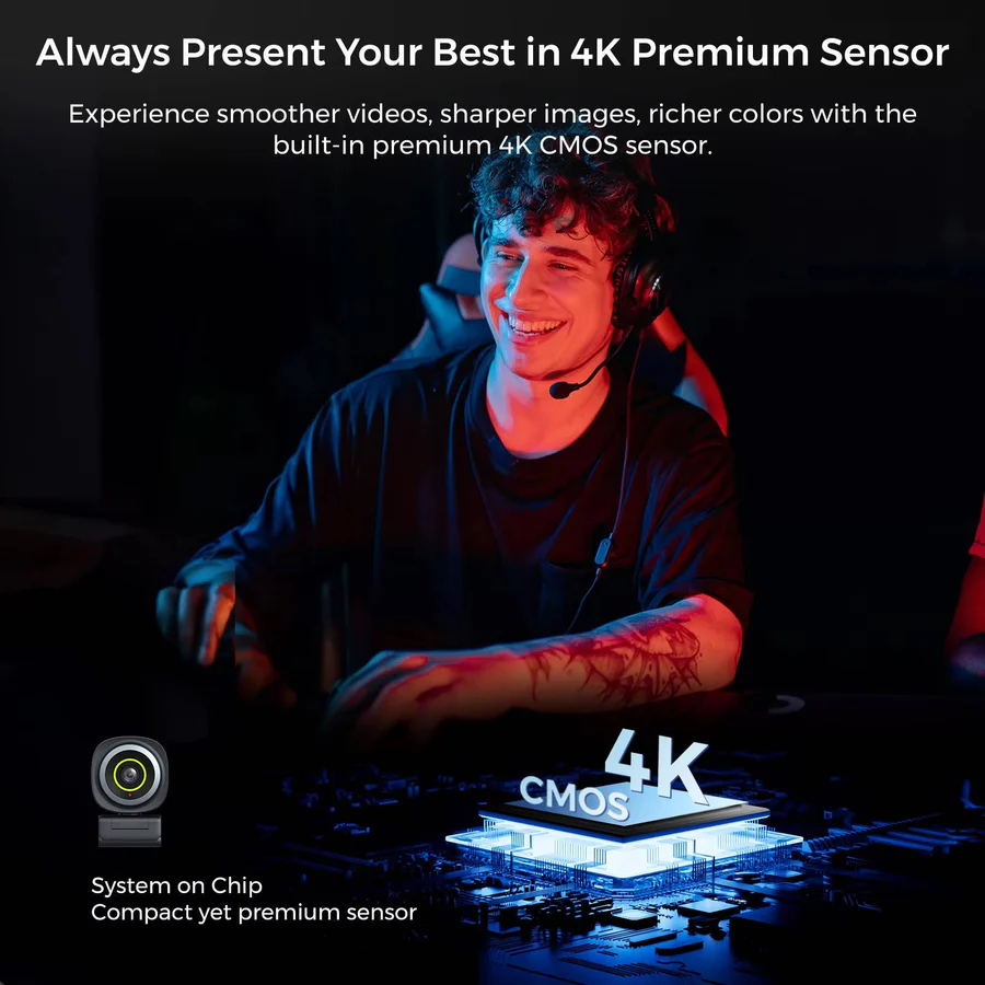 4K Webcam for Streaming and Video Calls 60fps