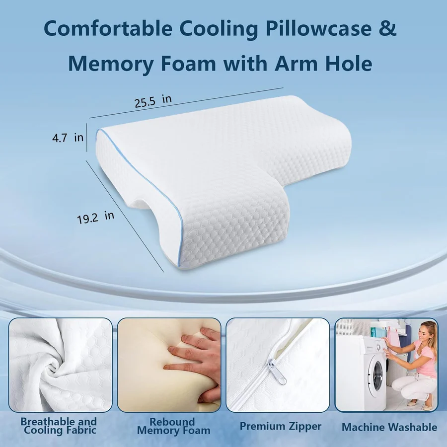 Orthopedic Pillow with Arm Tunnel Support for Comfort