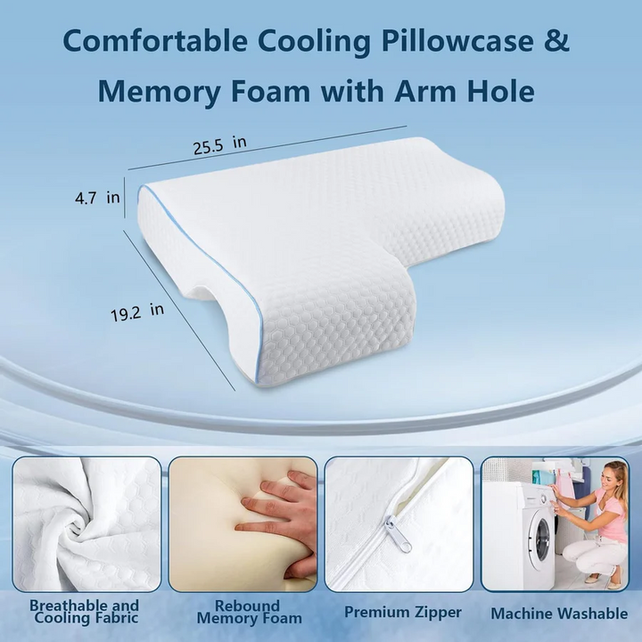 Orthopedic Pillow with Arm Tunnel Support for Comfort