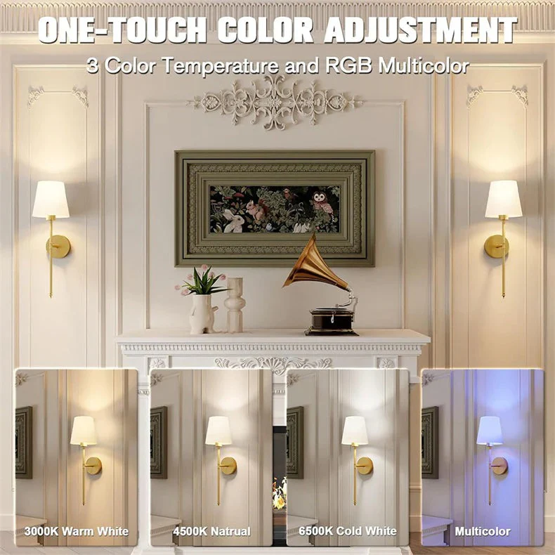 Wireless Wall Lights Set with Battery Operated Feature