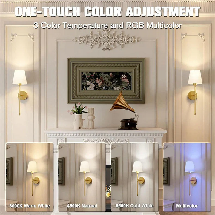 Wireless Wall Lights Set with Battery Operated Feature