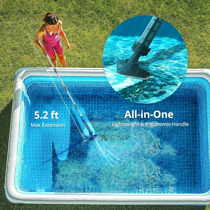 Cordless Pool Cleaner Rechargeable with Interchangeable Heads