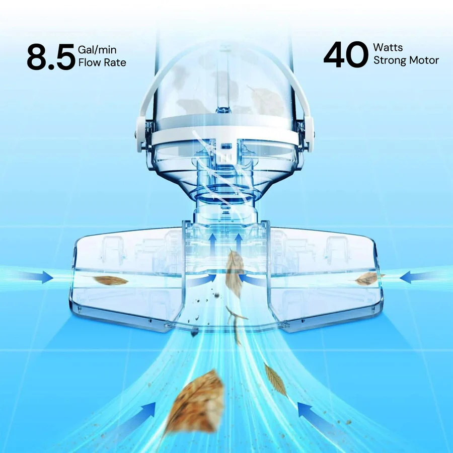 Cordless Pool Cleaner Rechargeable with Interchangeable Heads