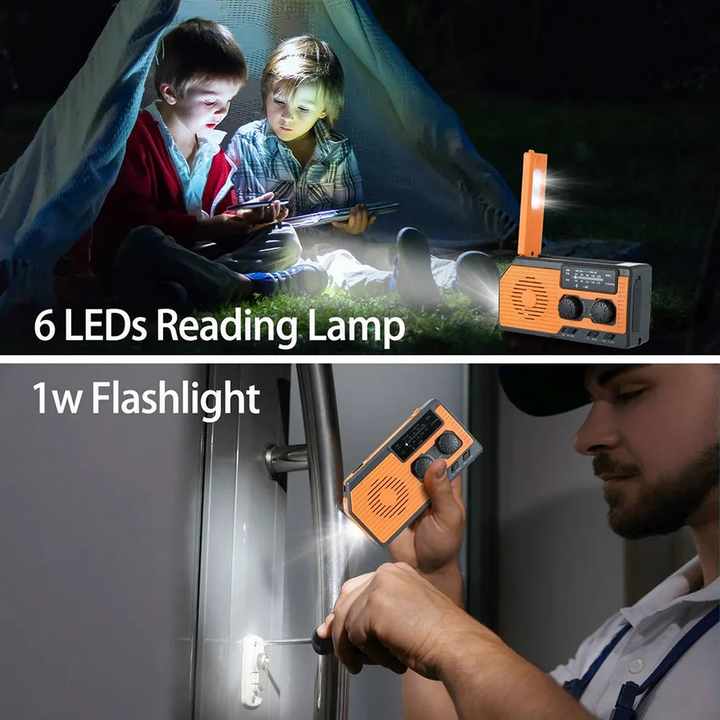 Emergency Radio with Solar Panel and Hand Crank
