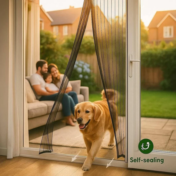 Adjustable Magnetic Screen Door Insect Protection Mesh
