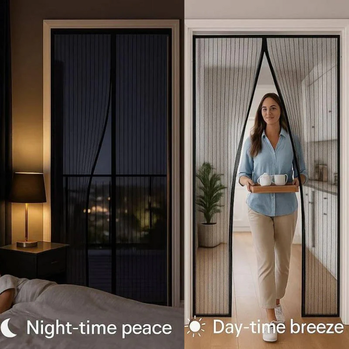 Adjustable Magnetic Screen Door Insect Protection Mesh
