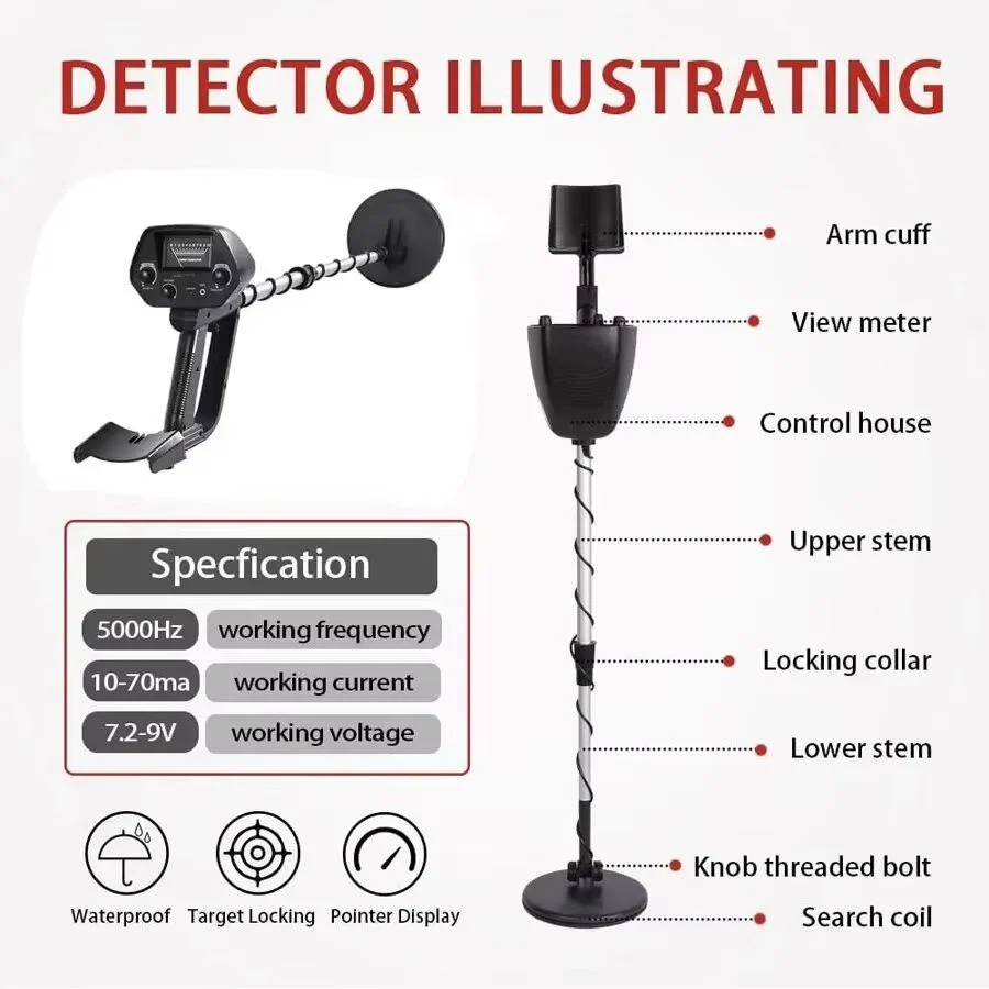 Metal Detector with Search Coil Handheld