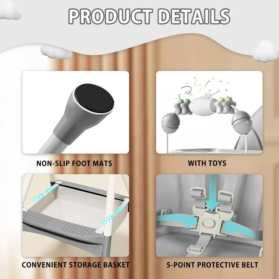Baby High Chair Foldable Portable Design