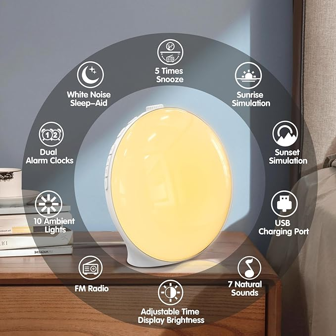 Smart Wake-Up Alarm Clock with Nature Sounds