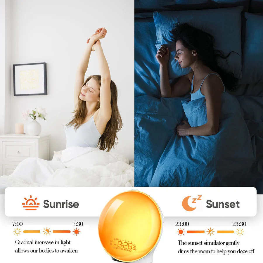 Smart Wake-Up Alarm Clock with Nature Sounds