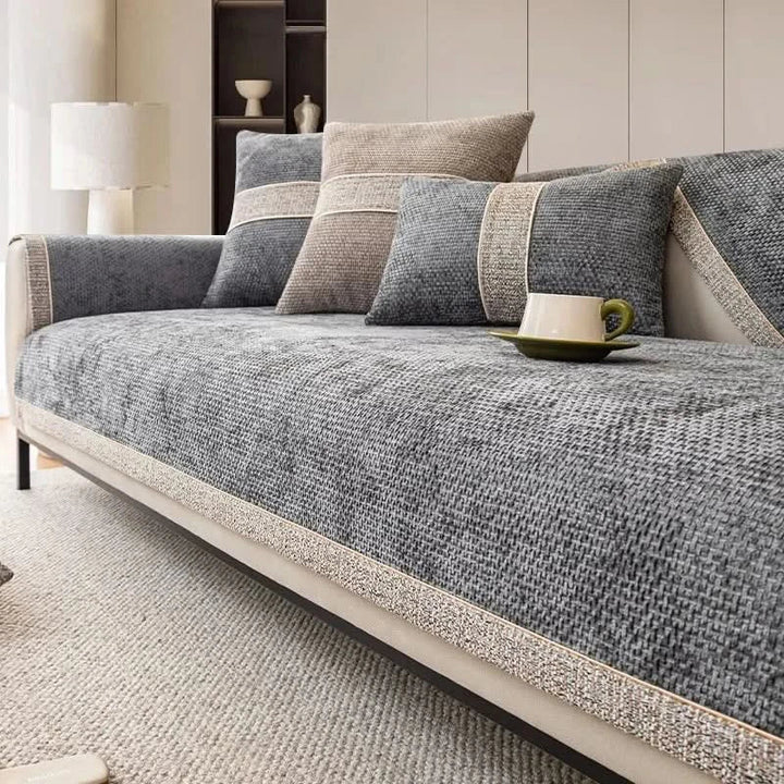 Polyester Sofa Cover Non-Slip Backing Machine Washable