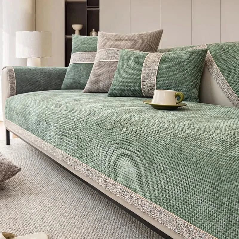 Polyester Sofa Cover Non-Slip Backing Machine Washable
