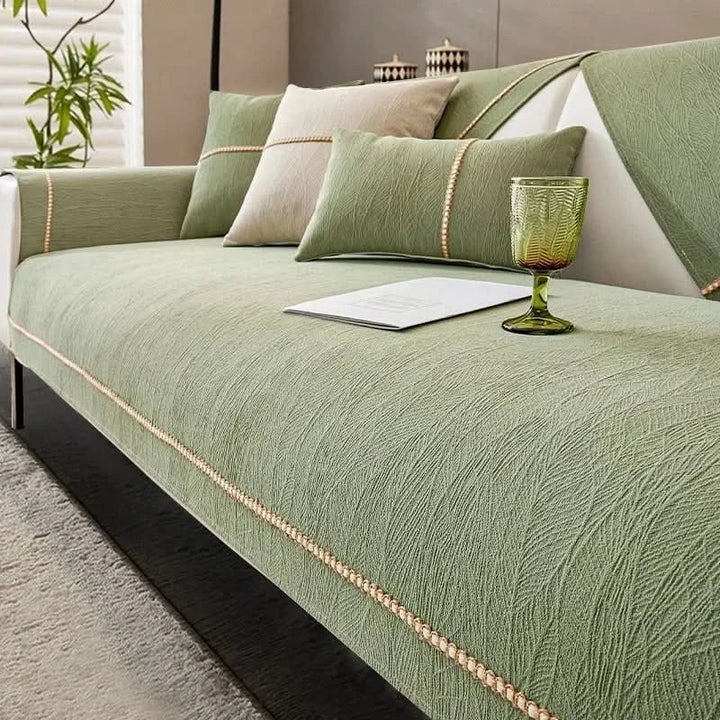 Polyester Sofa Cover Non-Slip Backing Machine Washable