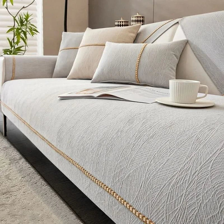 Polyester Sofa Cover Non-Slip Backing Machine Washable