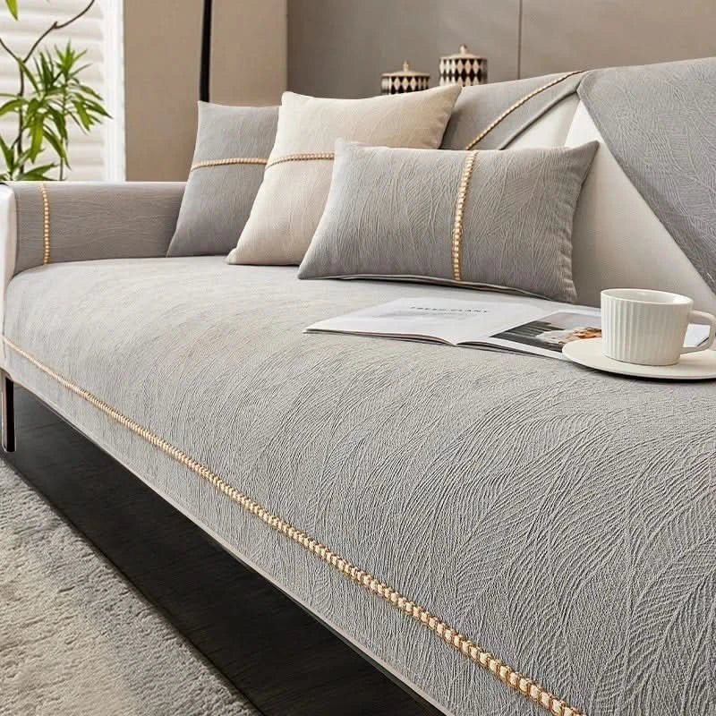 Polyester Sofa Cover Non-Slip Backing Machine Washable