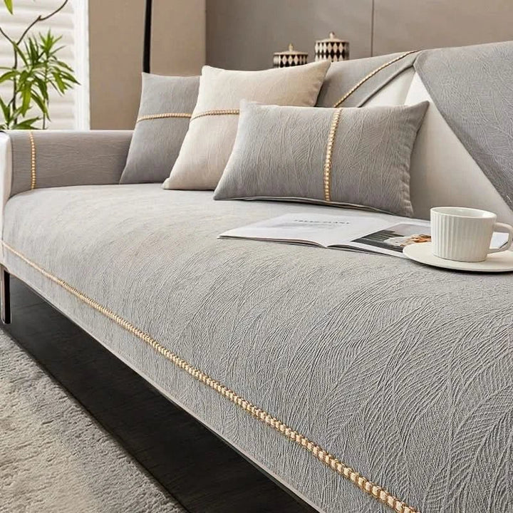 Polyester Sofa Cover Non-Slip Backing Machine Washable