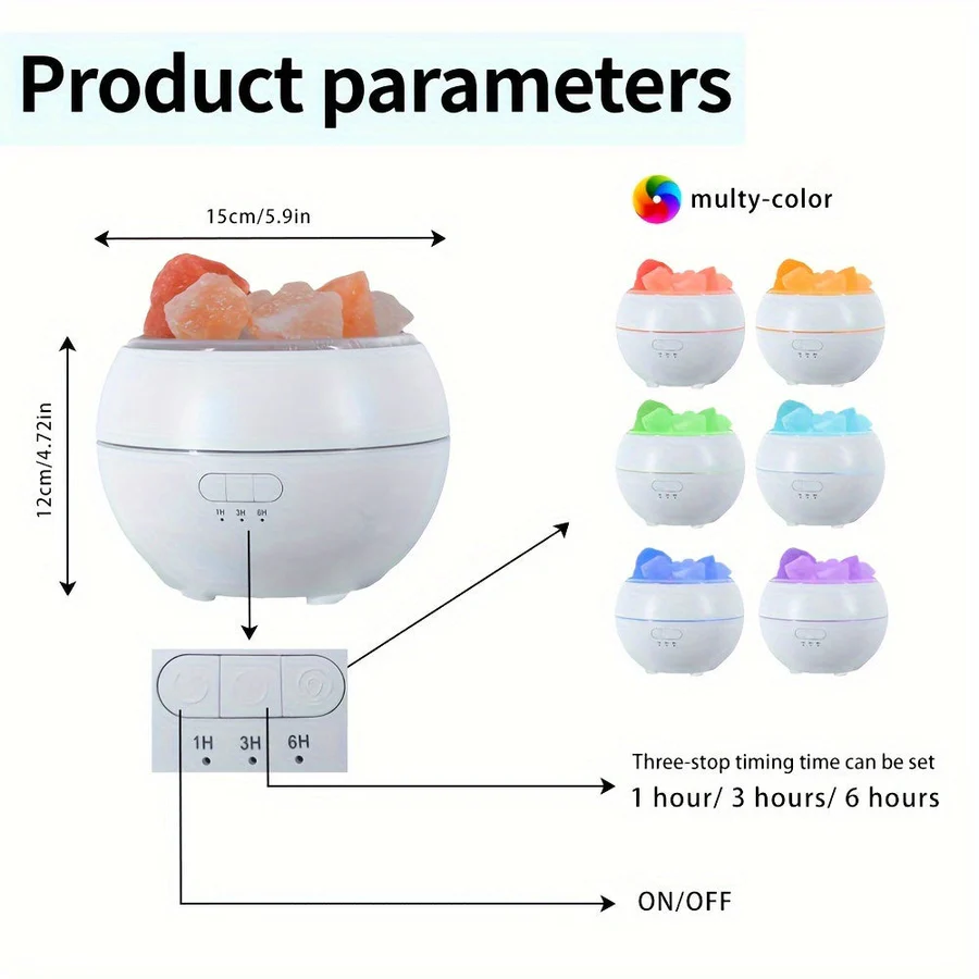 Essential Oil Diffuser with Salt Lamp Feature