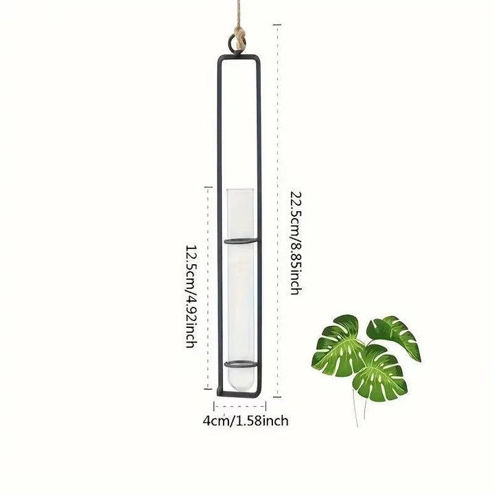 Indoor Plant Propagation Station Glass Test Tube Planter with Metal