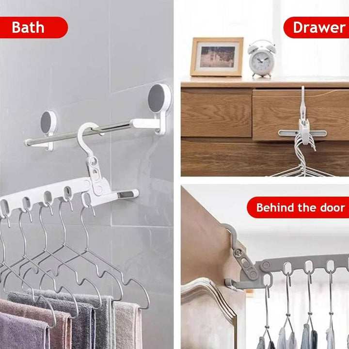 Portable Wall-Mount Clothes Hanger Space-Saving Design