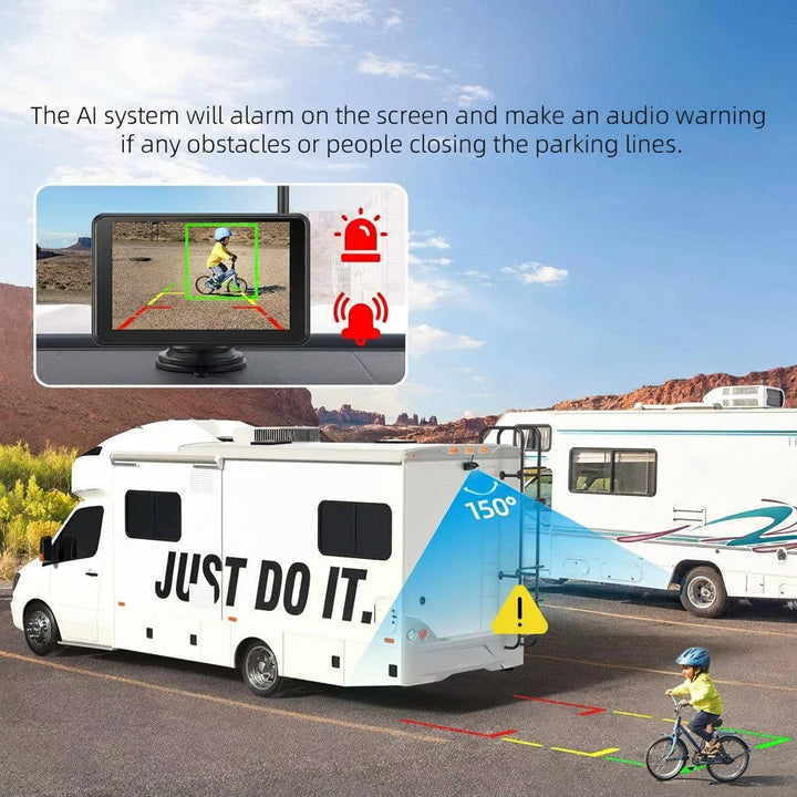 Wireless Backup Camera Kit with Solar Panel HD 1080P Monitor