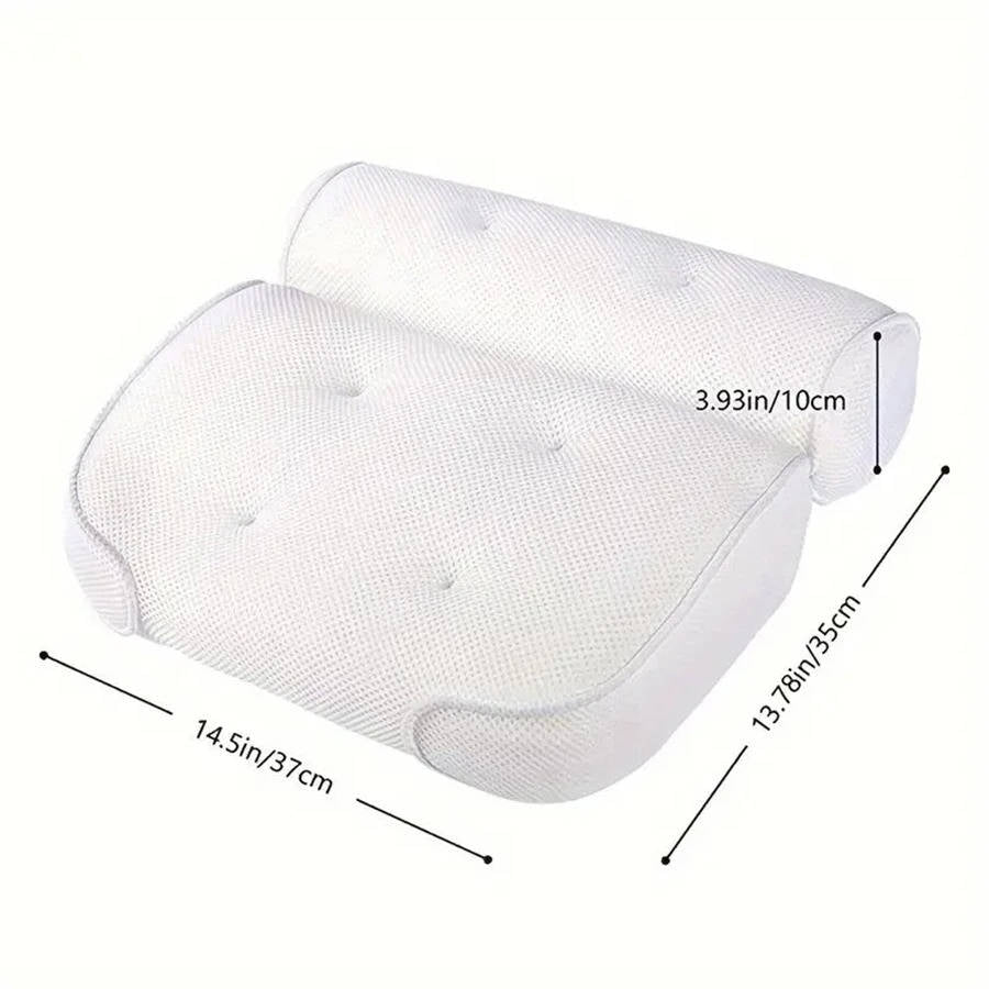 Bath Pillow with Suction Cups Neck and Back Support