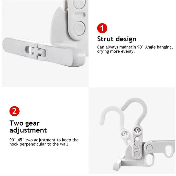 Portable Wall-Mount Clothes Hanger Space-Saving Design