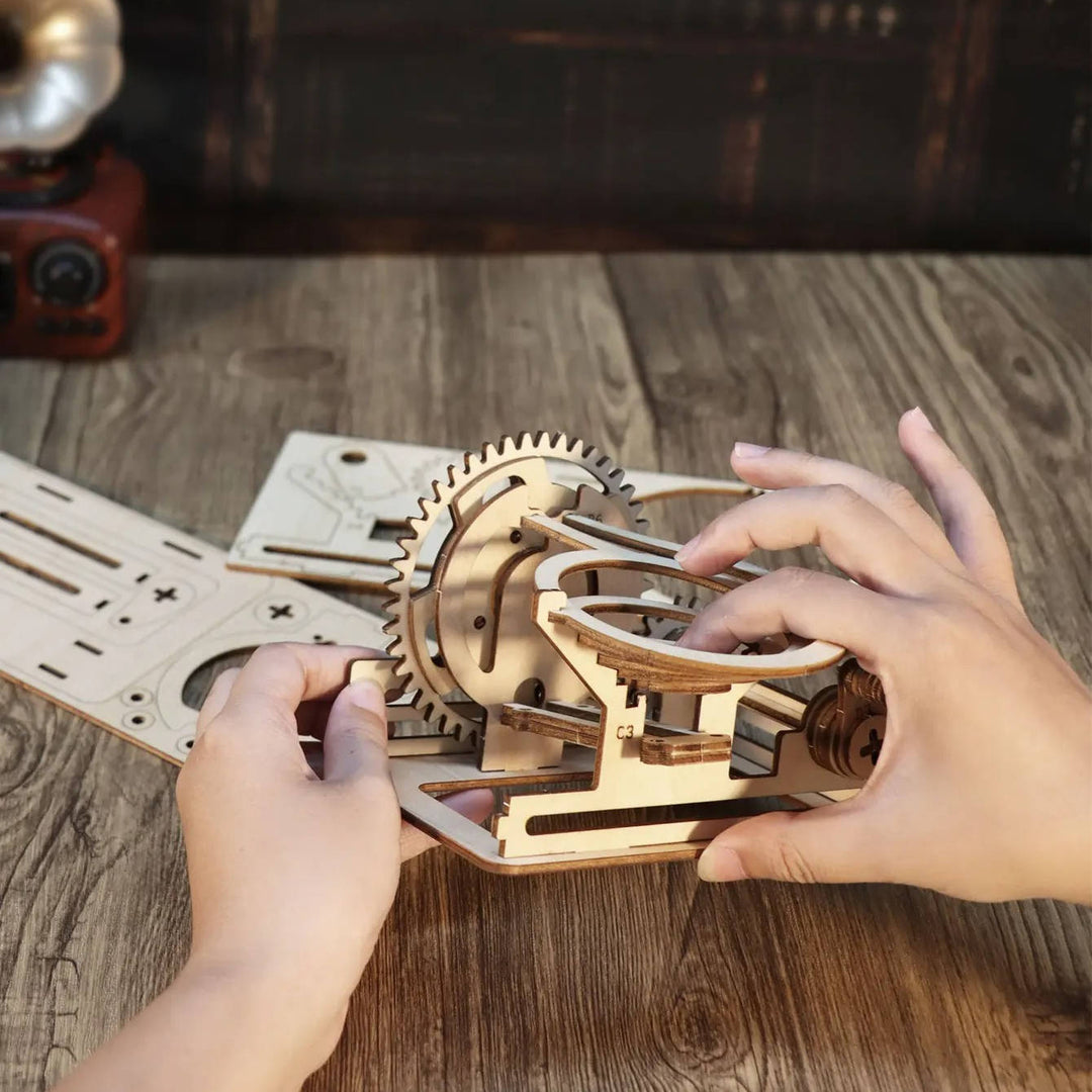 Adult Wooden Marble Run 3D Puzzle Mechanical Building Kit
