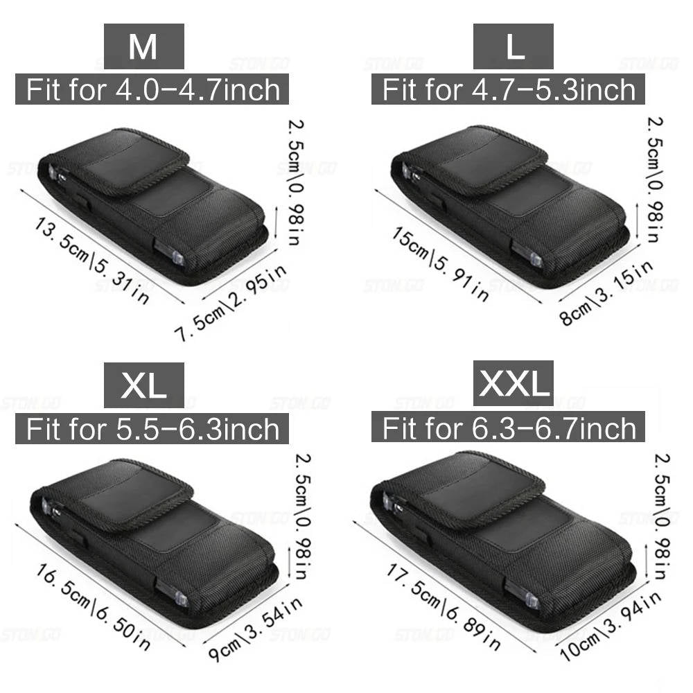 Universal Cell Phone Belt Holster Durable Adjustable Fit