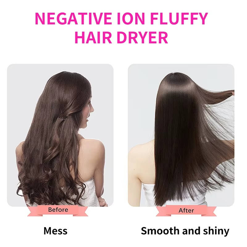 Hair Dryer Brush with Temperature Control and Ionic Technology