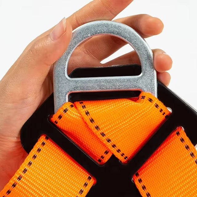 Safety Harness with Shock Absorbing Lanyard and Comfortable Waist Pad
