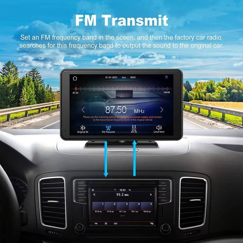 Portable Wireless CarPlay Touchscreen Compatible with iPhone and