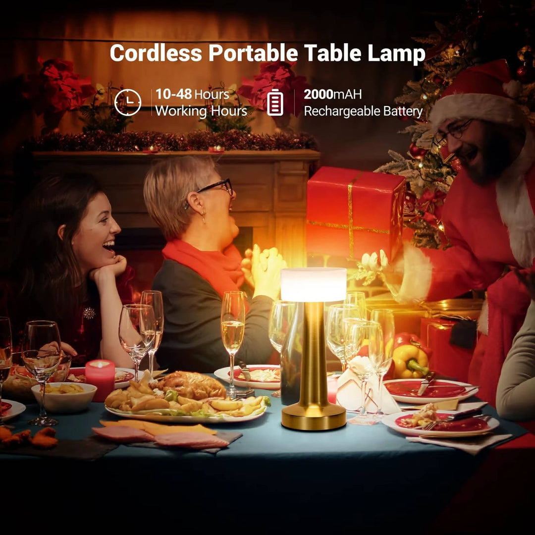 Cordless Table Lamp with Rechargeable Battery Metal Accent Ambient