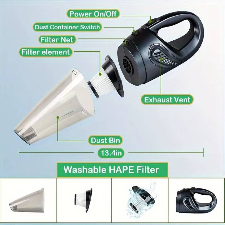 Portable Handheld Car Vacuum Cleaner Corded Strong Suction Lightweight