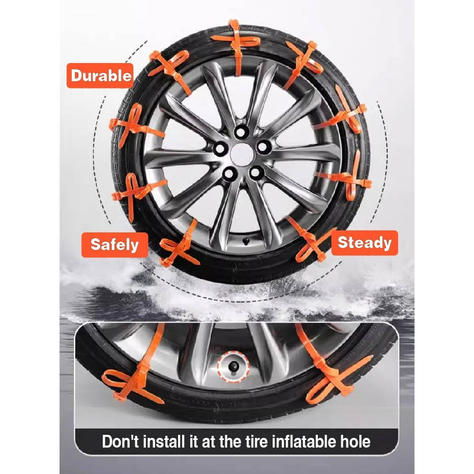 Universal Tire Snow Chains for Car and Truck Anti-Skid Emergency Use
