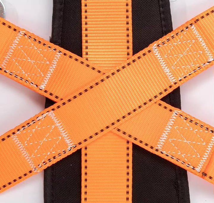 Safety Harness with Shock Absorbing Lanyard and Comfortable Waist Pad