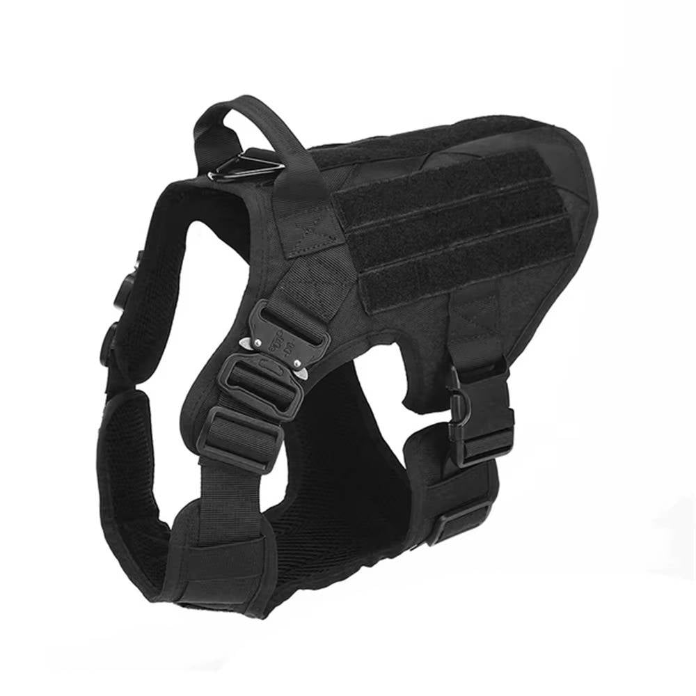 Adjustable Tactical Dog Vest Harness with Collar and Leash for Medium