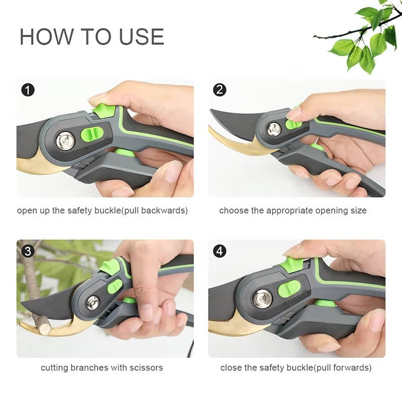Professional Pruning Shears with Ultra Sharp SK5 Steel Blade
