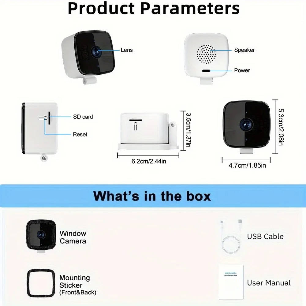 Indoor Wi-Fi Security Camera with Night Vision Two-Way Audio