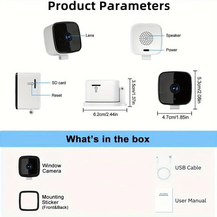 Indoor Wi-Fi Security Camera with Night Vision Two-Way Audio