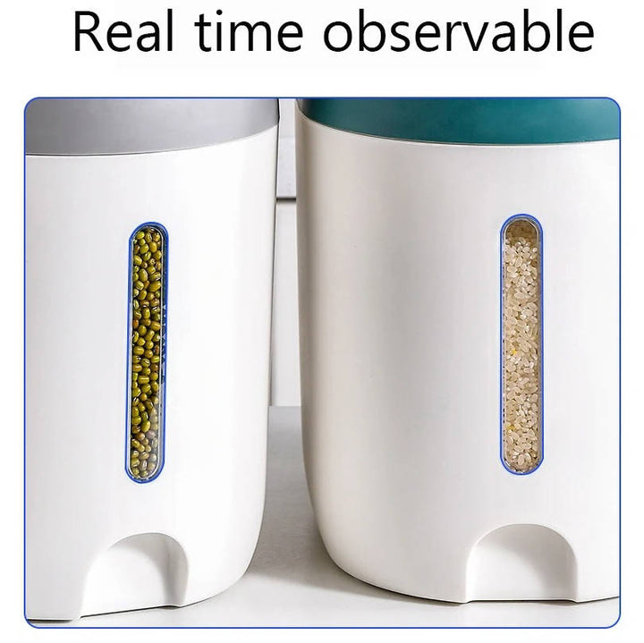 Kitchen Rice Dispenser Plastic Container with Scoop