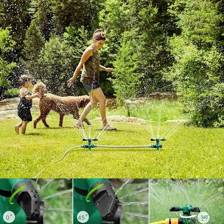Garden Sprinkler System Set with Adjustable Nozzles
